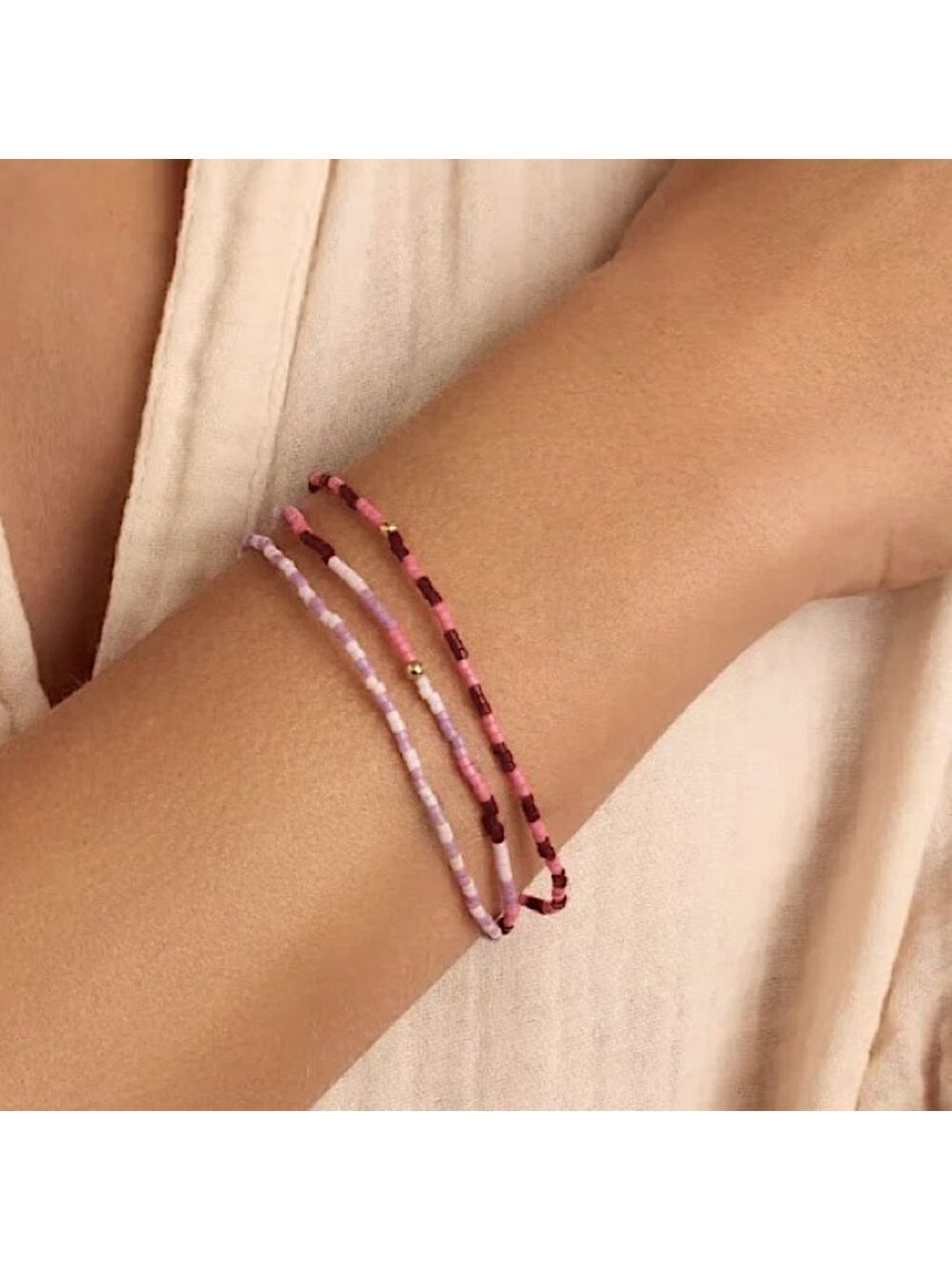 Gorjana Gigi Malibu Stripe Bracelet Set Of 3 New